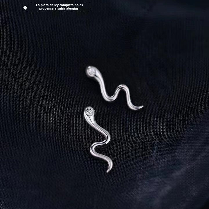 Aretes de Serpiente en Plata S925 pequeños con Zirconia