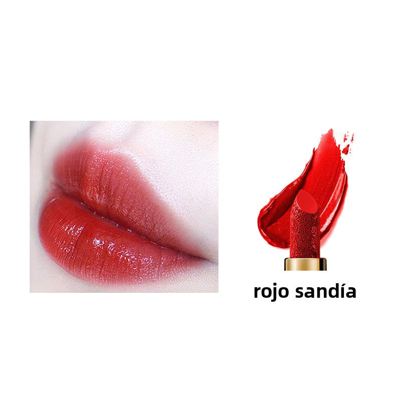 Labial Mate de Terciopelo con Relieve: Tono Rojo Vintage, Nude y Burdeos, Larga Duración, Resistente y Favorecedor