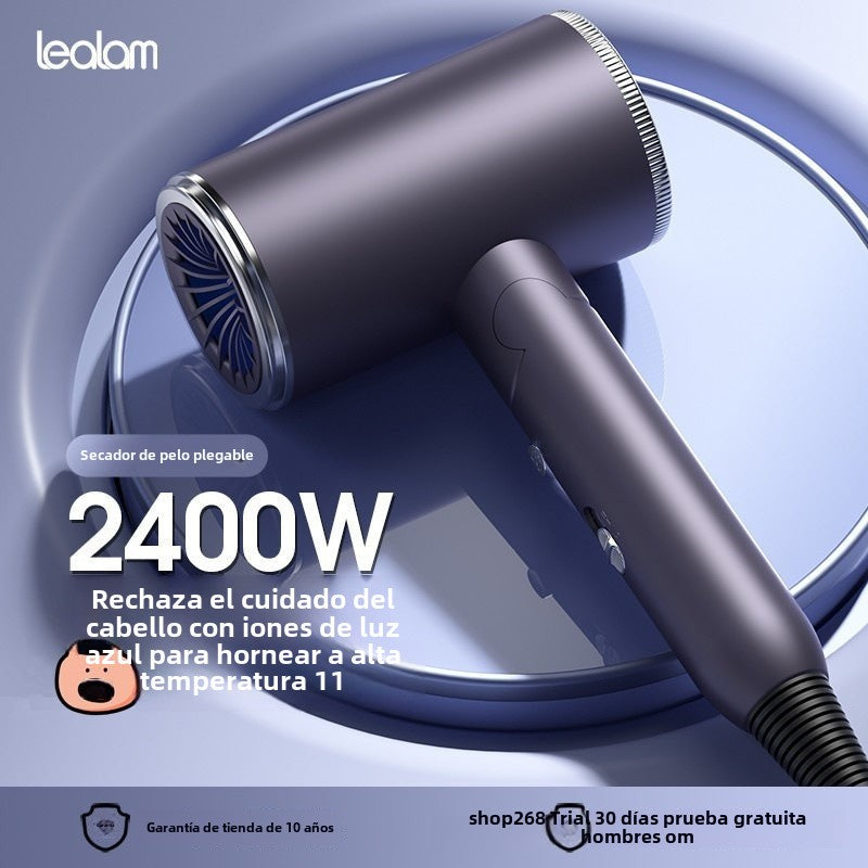 Secador de pelo plegable de gran potencia: calefacción constante, no daña el cabello, ideal para uso doméstico y salones de belleza