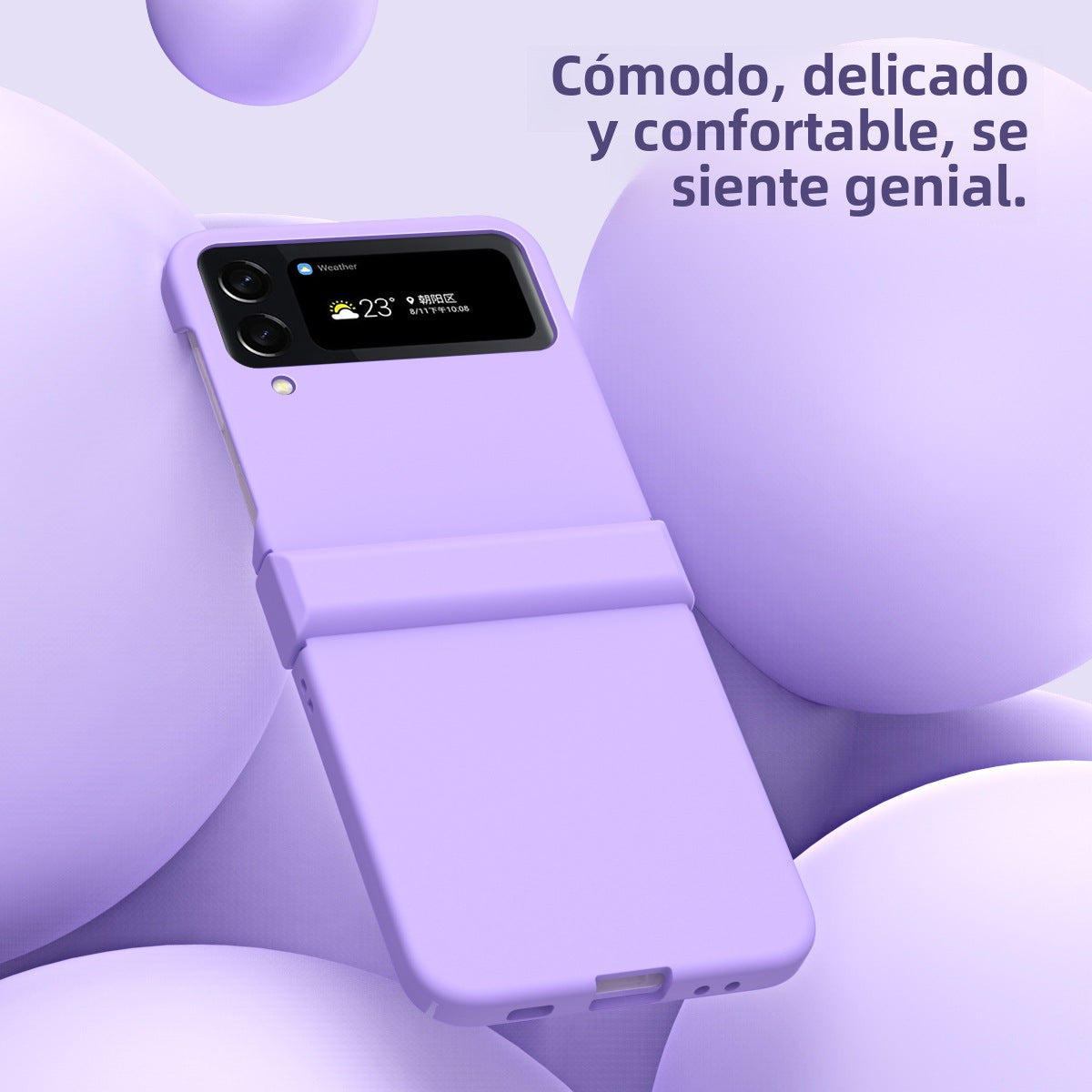 Funda Transparente para Samsung Flip 5: Diseño Macaron, Totalmente Protectora, Anti Caídas