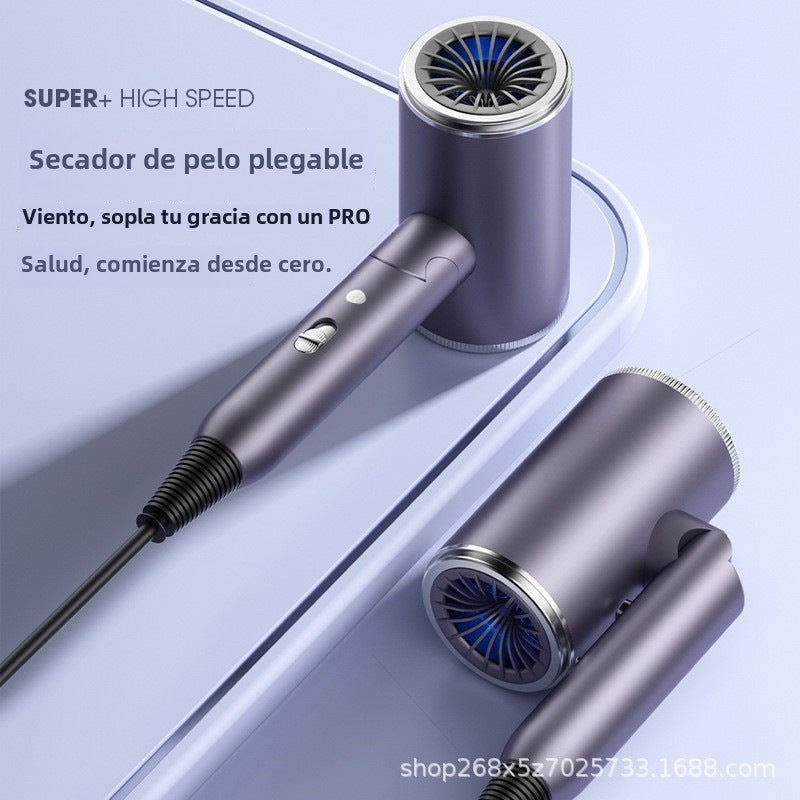 Secador de pelo plegable de gran potencia: calefacción constante, no daña el cabello, ideal para uso doméstico y salones de belleza