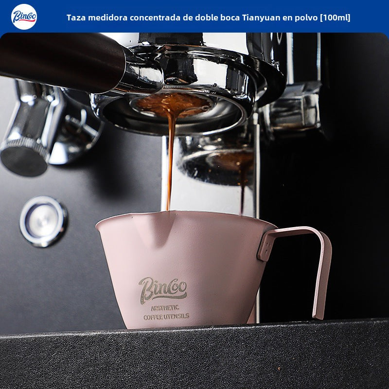 Taza de extracción de café Bincoo: taza de acero inoxidable de 100ml para espresso y leche