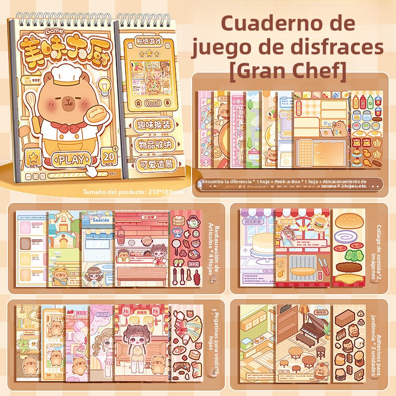 Libro de Pegatinas para Niñas – Escenarios Divertidos para Vestir y Decorar