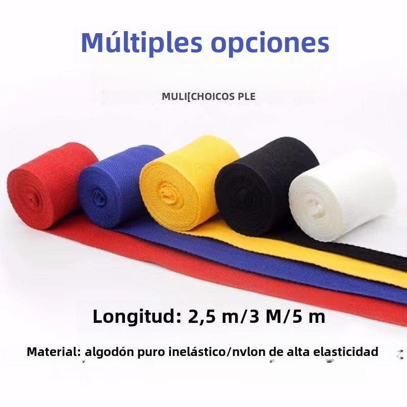 Vendas de Boxeo de 3 Metros: Vendaje Elástico de Algodón para Muay Thai, Sanda, Combate y Protección de Manos para Hombres y Mujeres Adultos