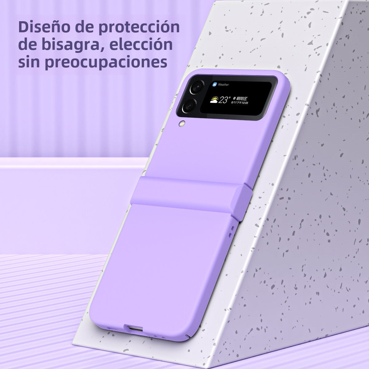 Funda Transparente para Samsung Flip 5: Diseño Macaron, Totalmente Protectora, Anti Caídas