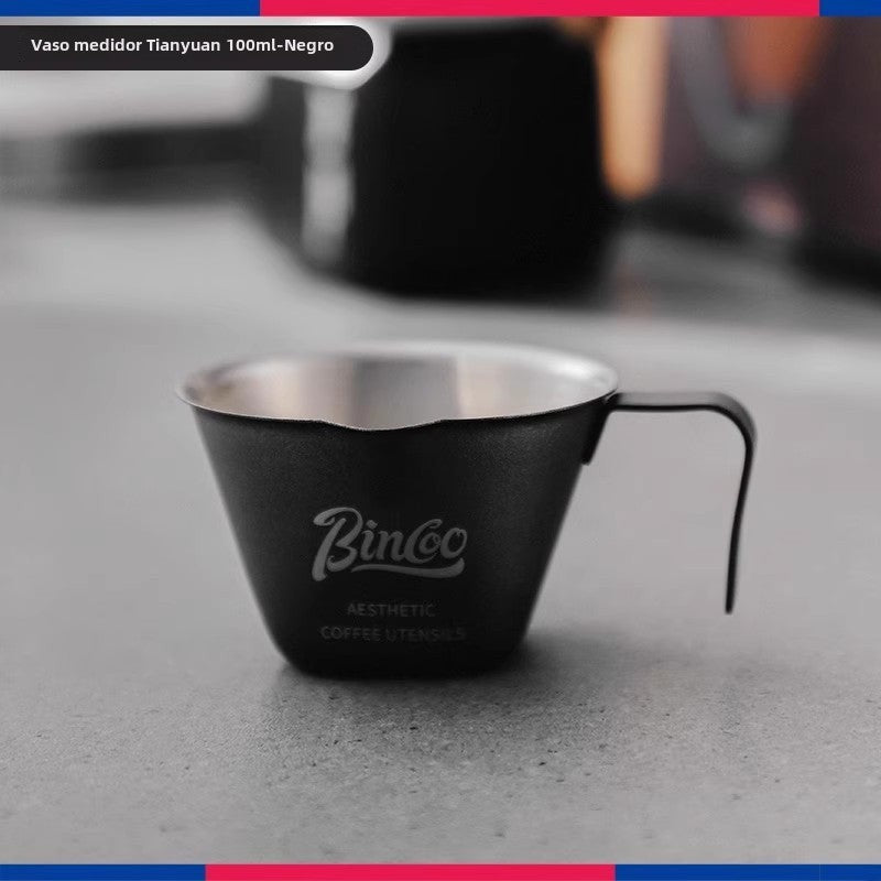 Taza de extracción de café Bincoo: taza de acero inoxidable de 100ml para espresso y leche