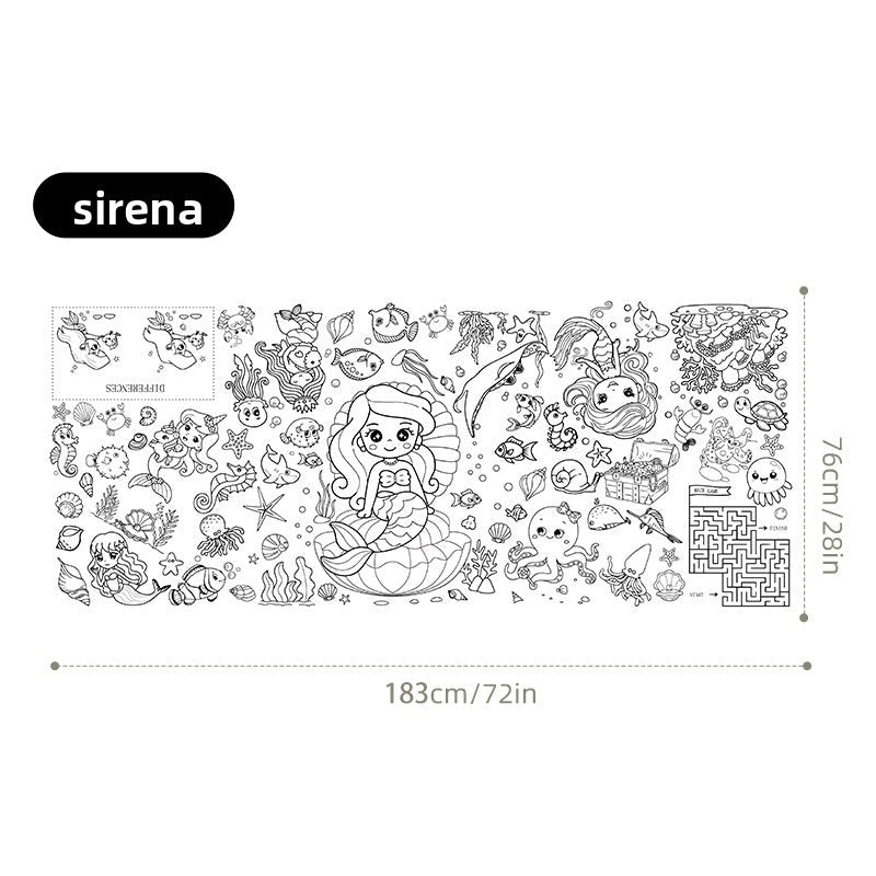 Papel Adhesivo Infantil para Colorear y Pintar – Murales Decorativos en Varios Diseños