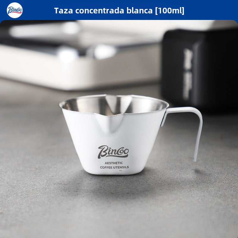 Taza de extracción de café Bincoo: taza de acero inoxidable de 100ml para espresso y leche