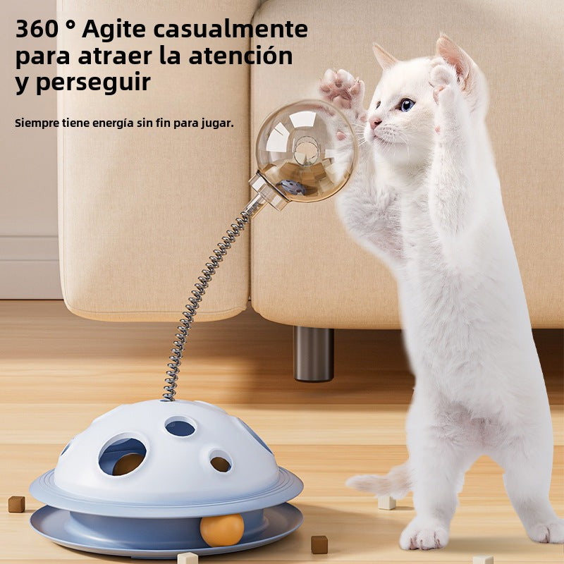 Juguete alimentador para gatos con dispensador de comida y función de juego interactivo