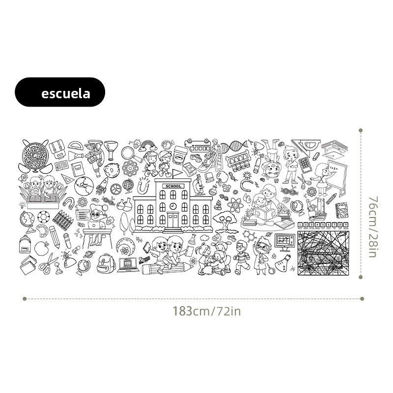 Papel Adhesivo Infantil para Colorear y Pintar – Murales Decorativos en Varios Diseños