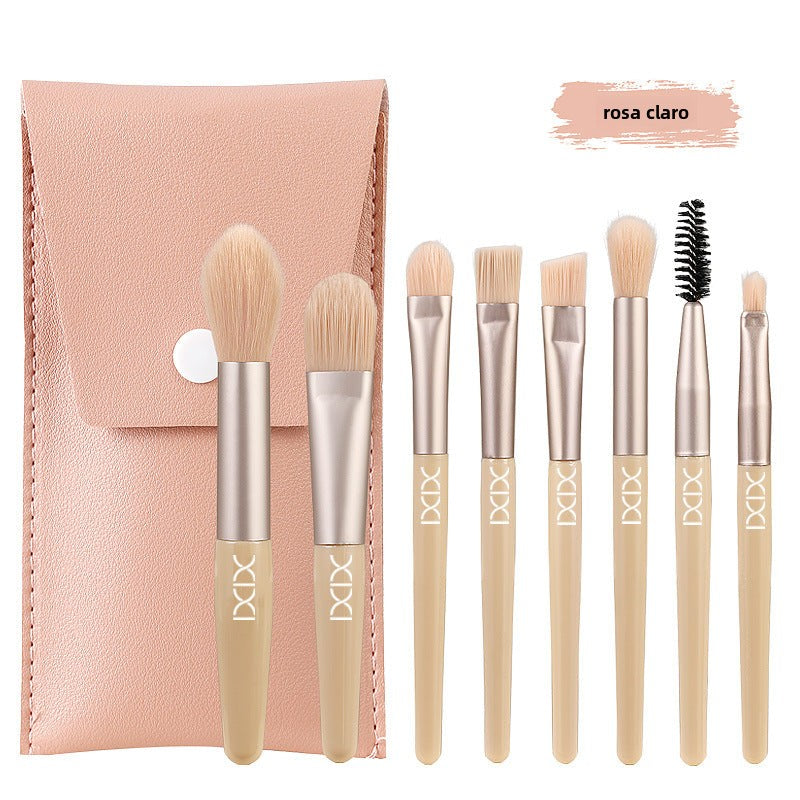 Set de 8 brochas básicas para maquillaje diario con cerdas suaves, para bolso