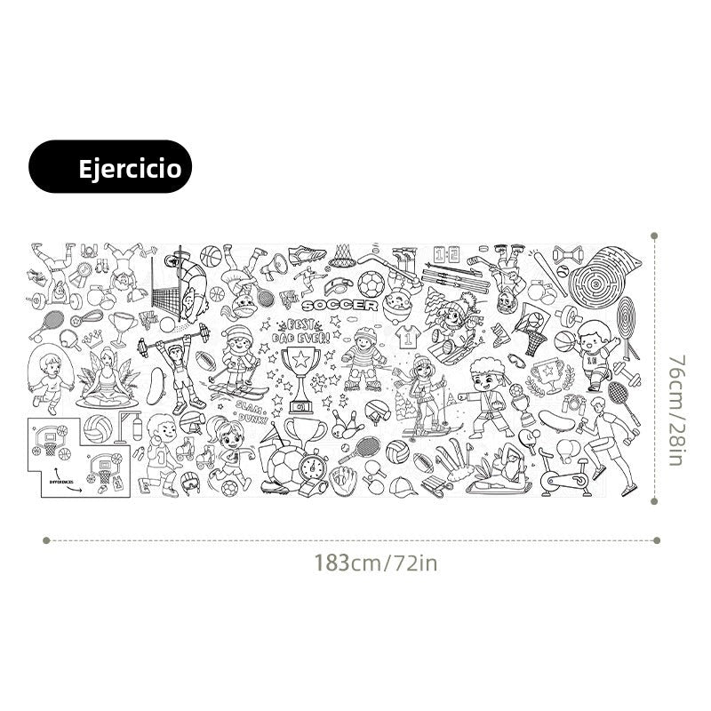 Papel Adhesivo Infantil para Colorear y Pintar – Murales Decorativos en Varios Diseños