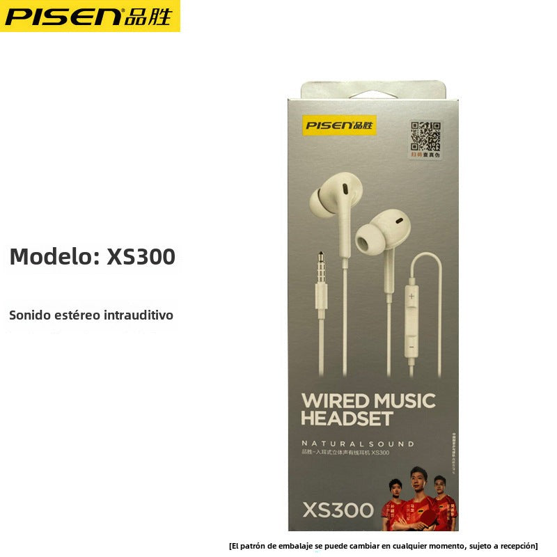 Auriculares Pisen con cable: Semi-in-ear, con conector de 3.5mm, sonido de alta calidad, control de línea, ideales para Android y juegos en movimiento