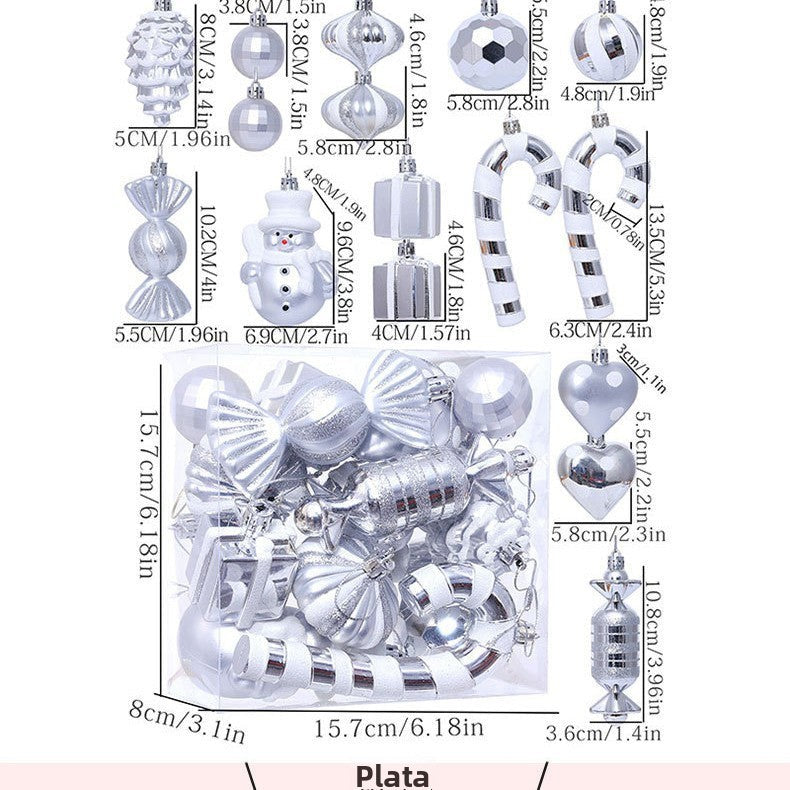 Bolas Navideñas de Plástico : Set de 16 Piezas Decorativas para Árbol de Navidad en Varios Diseños