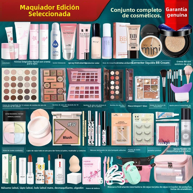 Kit de Maquillaje para Estudiantes: Set Completo de Maquillaje, Resistente al Agua y al Sudor, Ideal para Principiantes