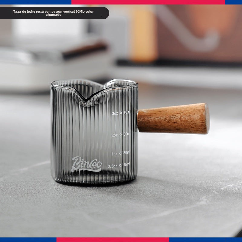 Taza de Medición Bincoo: Jarra de Café de Borosilicato con Escalas para Espresso y Onzas