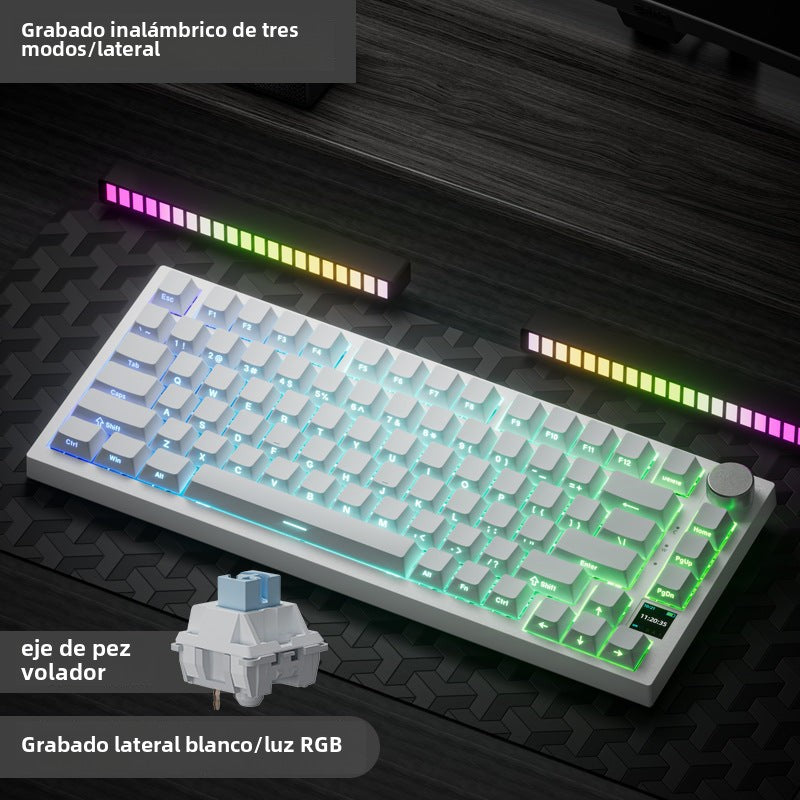 Teclado mecánico inalámbrico AK820pro: Bluetooth, tres modos, personalizable, 75% de tamaño, hot-swappable, diseño gasket, retroiluminado para juegos