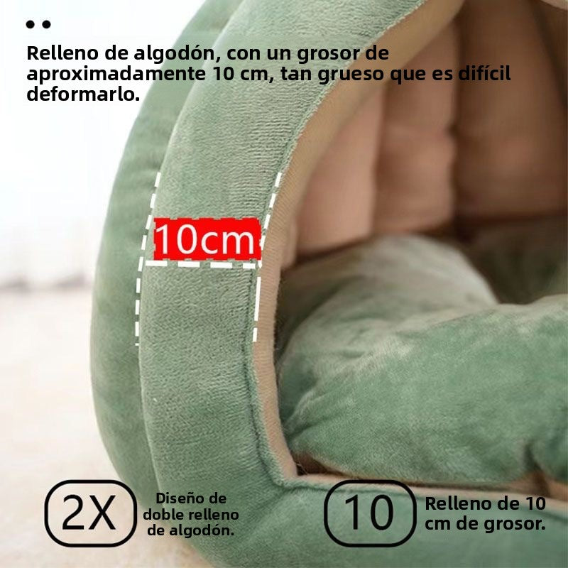 Cama para Gatos y Perros con Forma de Calabaza | Acolchada y Lavable