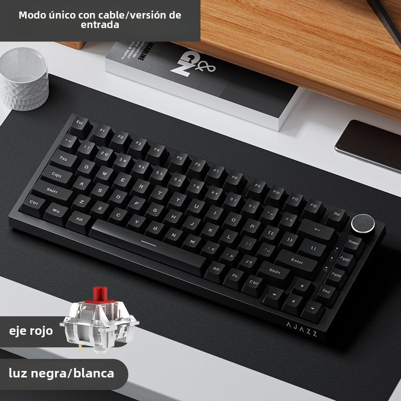 Teclado mecánico inalámbrico AK820pro: Bluetooth, tres modos, personalizable, 75% de tamaño, hot-swappable, diseño gasket, retroiluminado para juegos