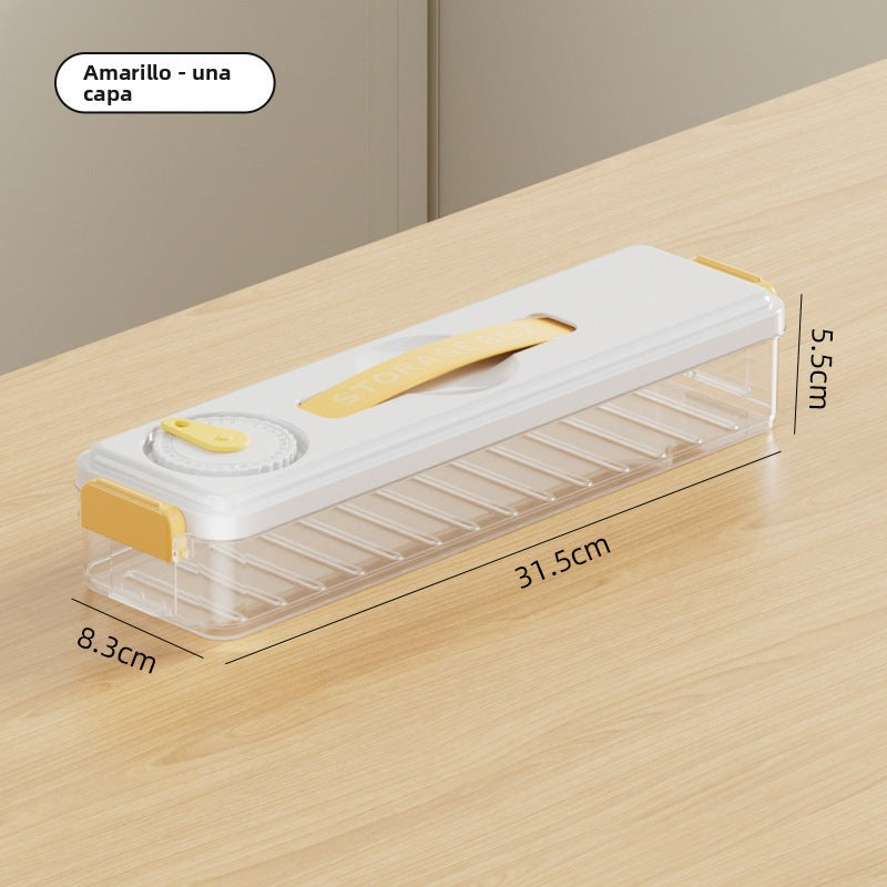 Caja de almacenamiento para dumplings congelados: recipientes de grado alimenticio para nevera y organización