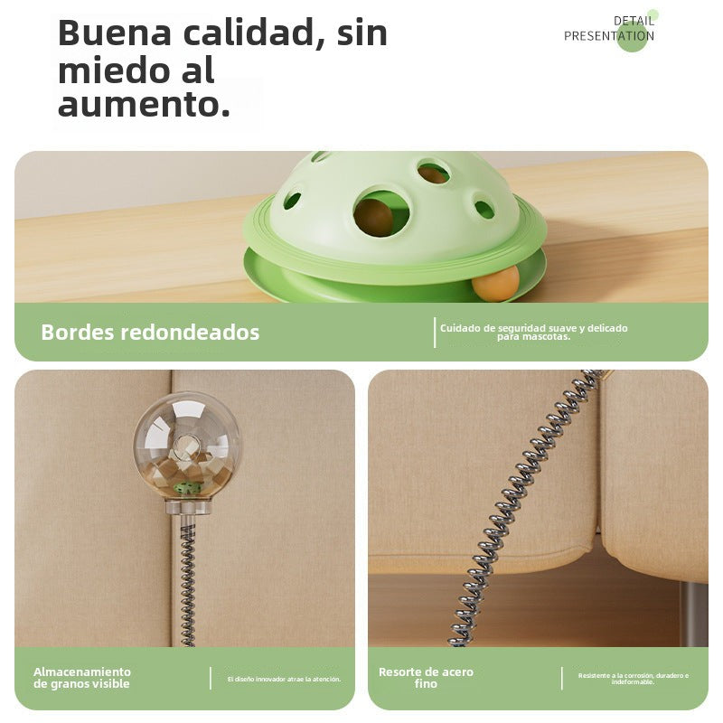 Nuevo Juguete para Gatos: Bola de Comida con Resortes y Plato de Juego Interactivo