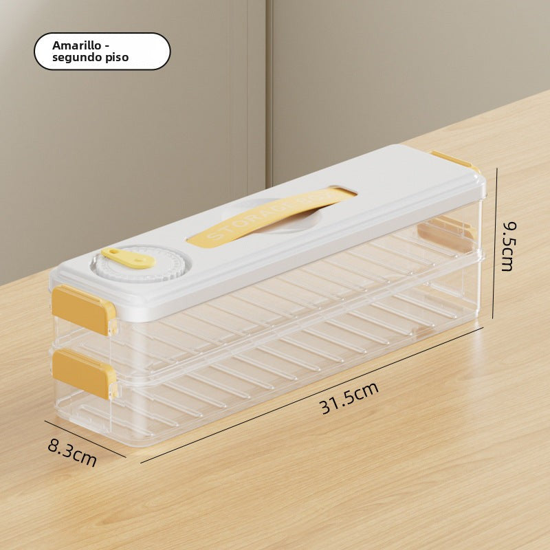 Caja de almacenamiento para dumplings congelados: recipientes de grado alimenticio para nevera y organización