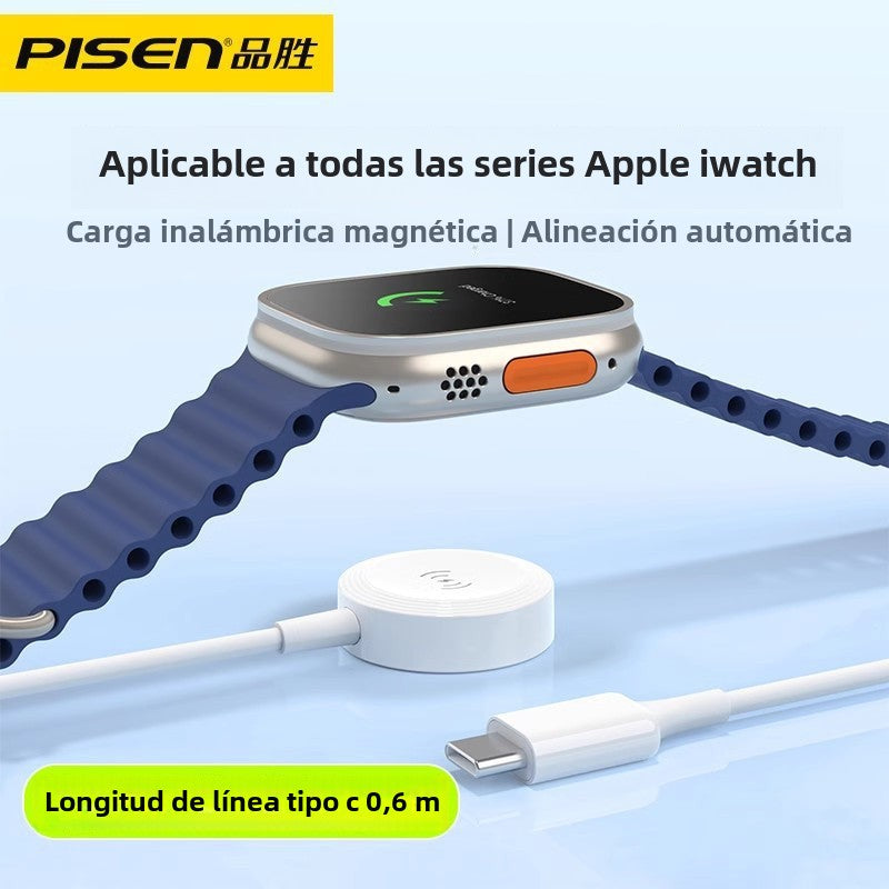 Cargador Inalámbrico Rápido Compatible con Apple Watch: S1/S2/S3/S4/S5/S6/S7/S8/S9