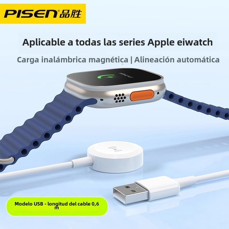 Cargador Inalámbrico Rápido Compatible con Apple Watch: S1/S2/S3/S4/S5/S6/S7/S8/S9