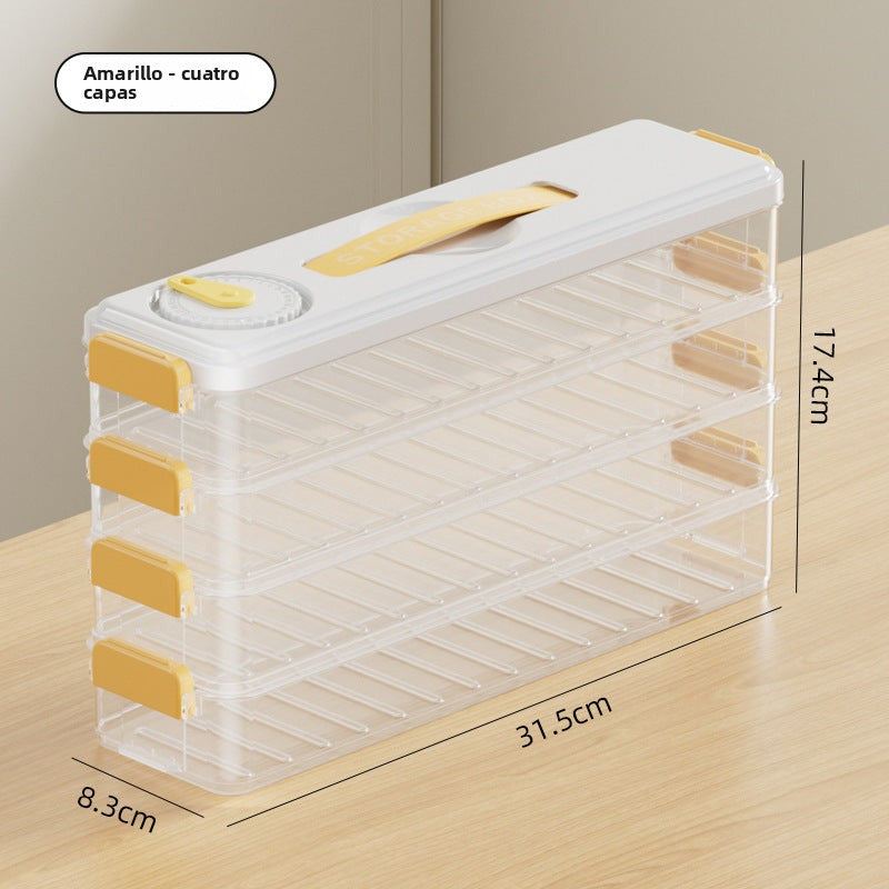 Caja de almacenamiento para dumplings congelados: recipientes de grado alimenticio para nevera y organización