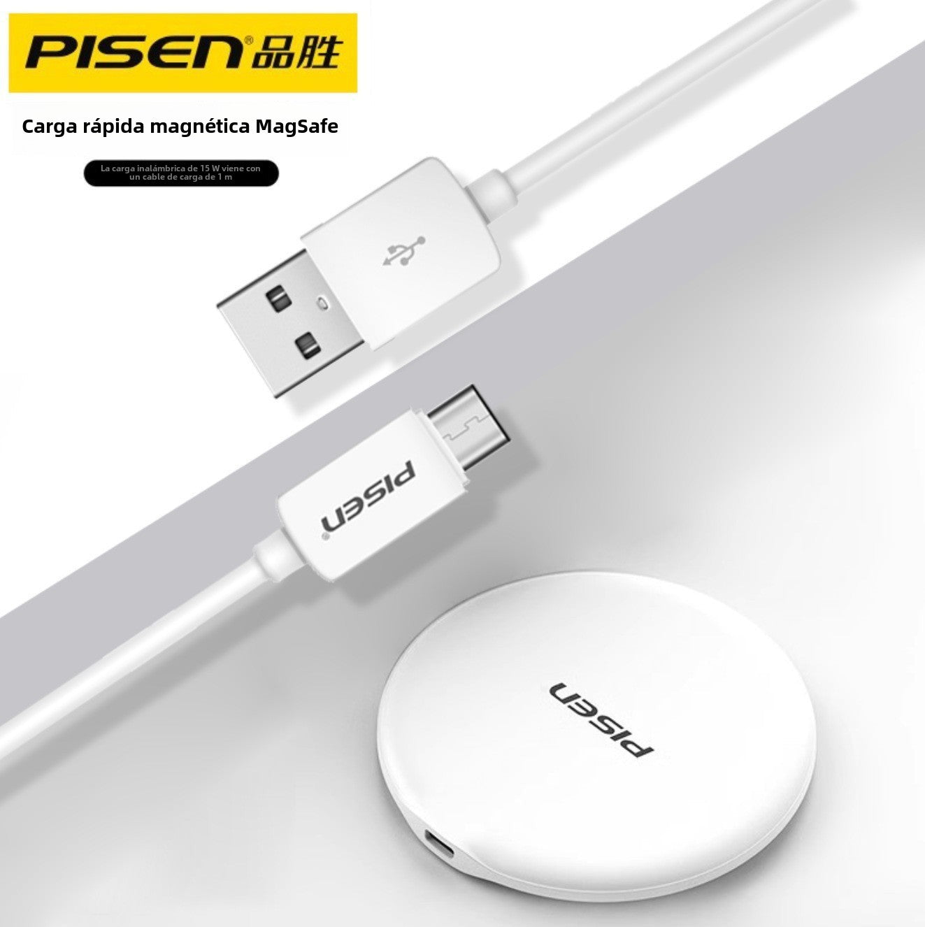 Cargador Inalámbrico 15W para iPhone 14/13/11/15/16: Compatible con MagSafe y Carga Rápida
