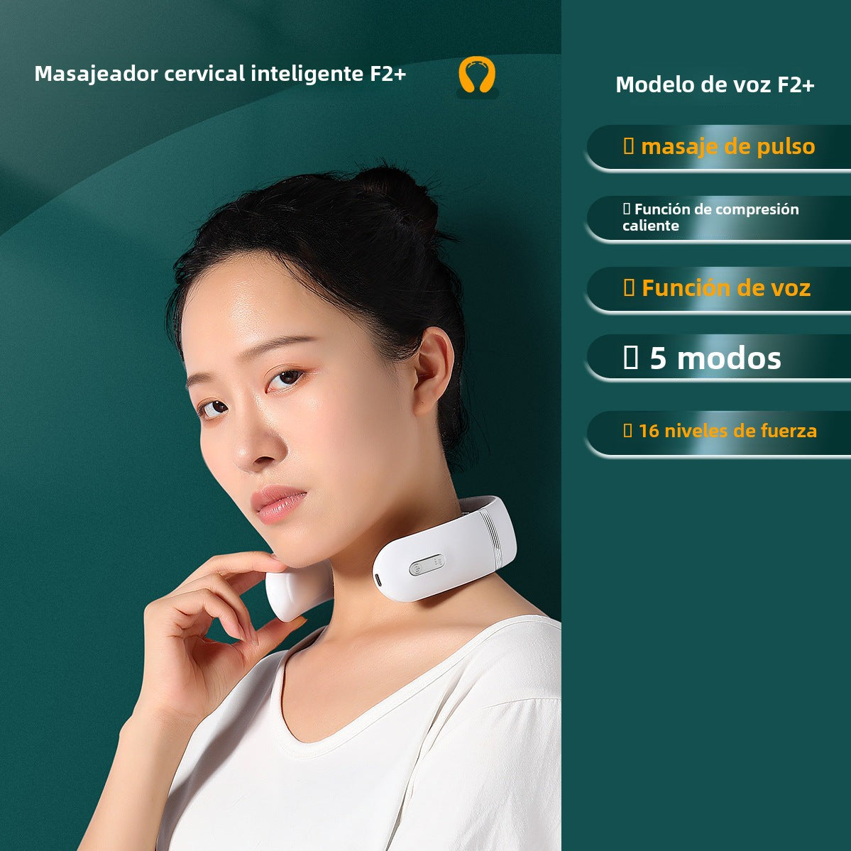 Masajeador de Cuello Portátil con Calor – Dispositivo Cervical Recargable para Aliviar Tensión y Dolor