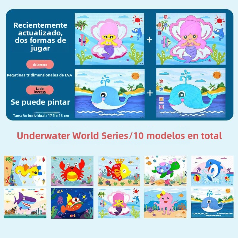 Manualidades Educativas con Pegatinas 3D para Niños – Dinosaurios y má diseños