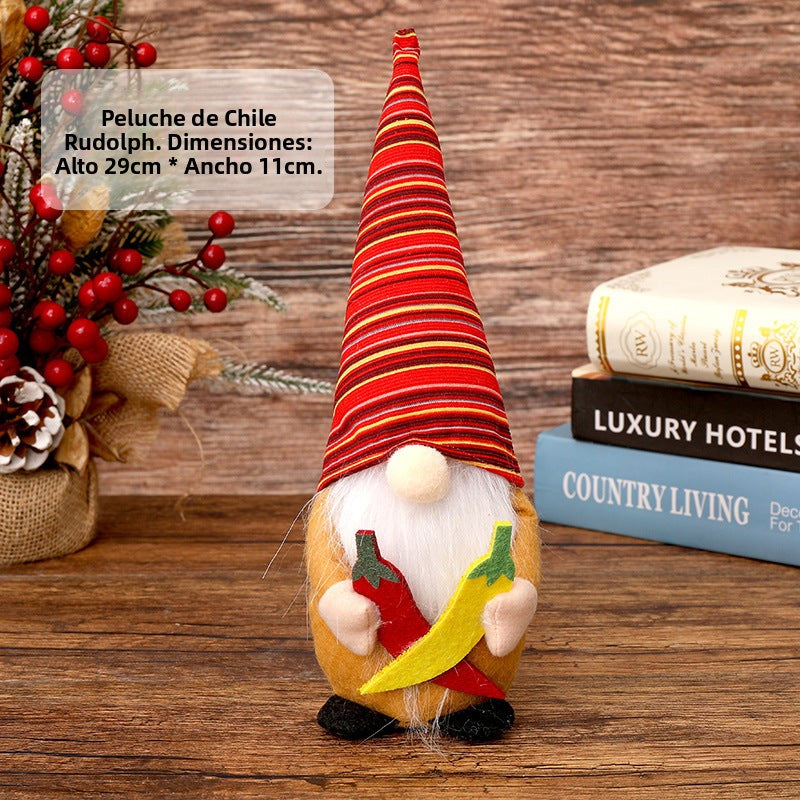 Duende estilo México con sombrero y chiles