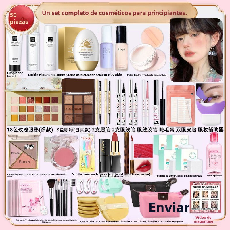 Kit de Maquillaje para Estudiantes: Set Completo de Maquillaje, Resistente al Agua y al Sudor, Ideal para Principiantes