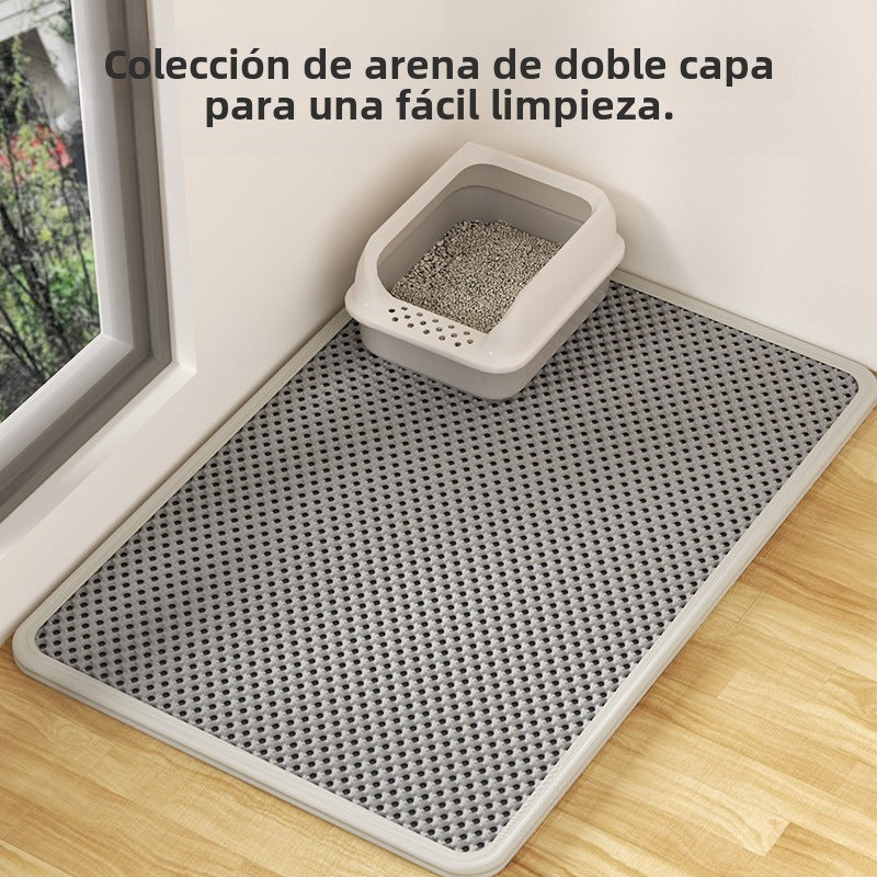 Tapete Atrapa Arena para Gatos: Alfombra Doble Capa Antiderrame para Arenero