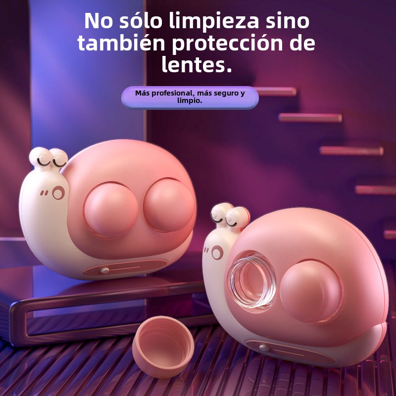 Estuche limpiador automático y portátil para lentes de contacto con diseño compacto y silencioso