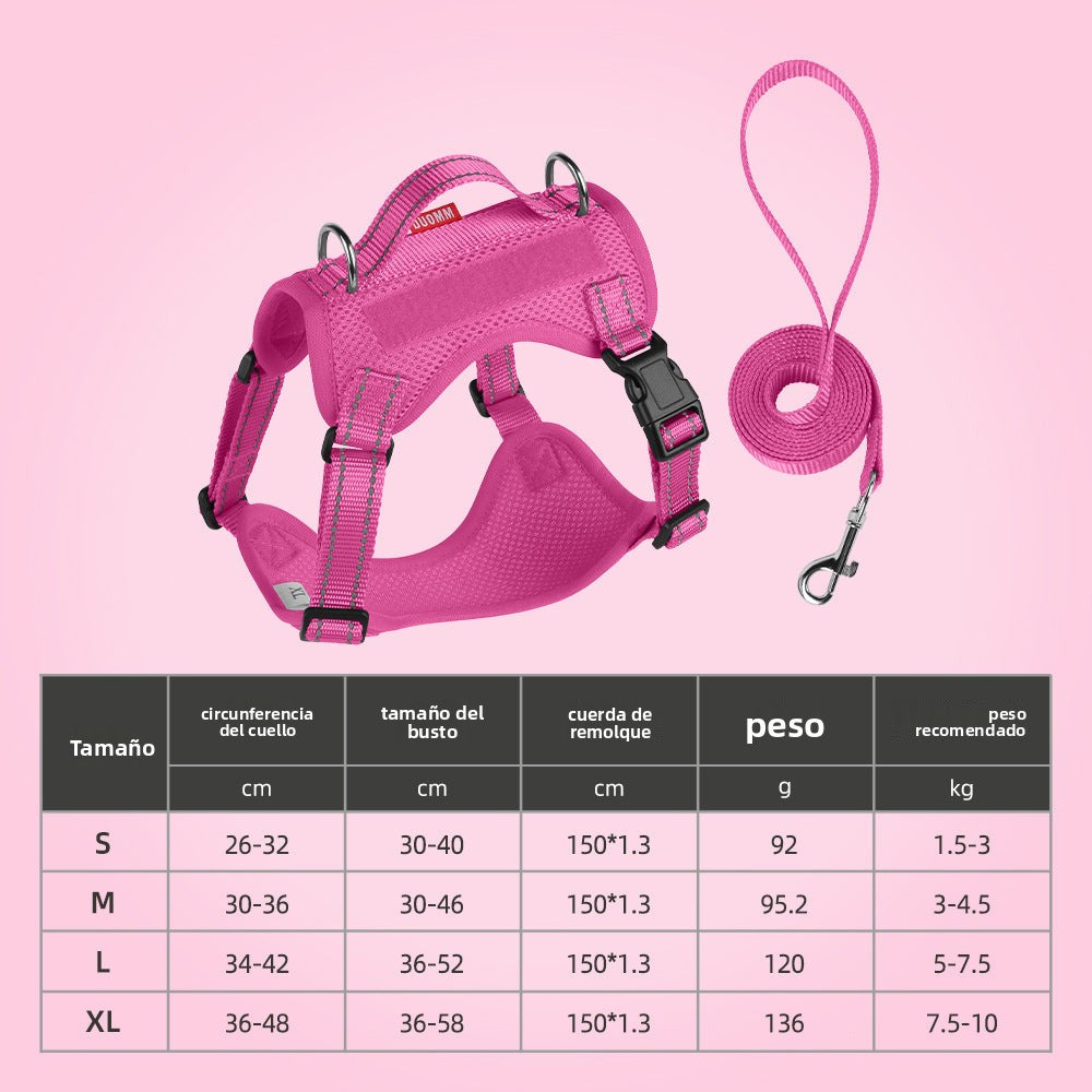 Arnés para Mascotas con Manija de Carga y Correa Incluida – Disponible en Varias Tallas