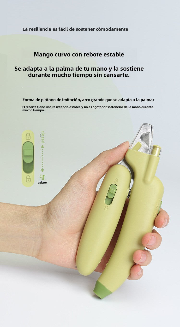 Cortaúñas LED Eléctrico Profesional: Lima de Uñas con Luz para Gatos y Perros, Herramienta 2 en 1