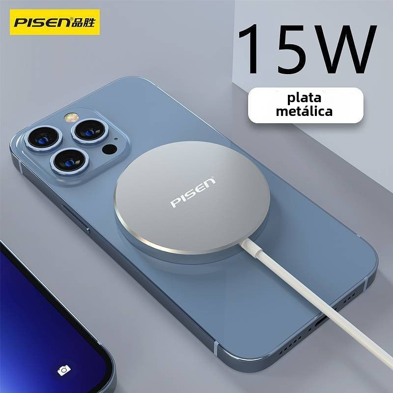 Cargador Inalámbrico 15W para iPhone 14/13/11/15/16: Compatible con MagSafe y Carga Rápida
