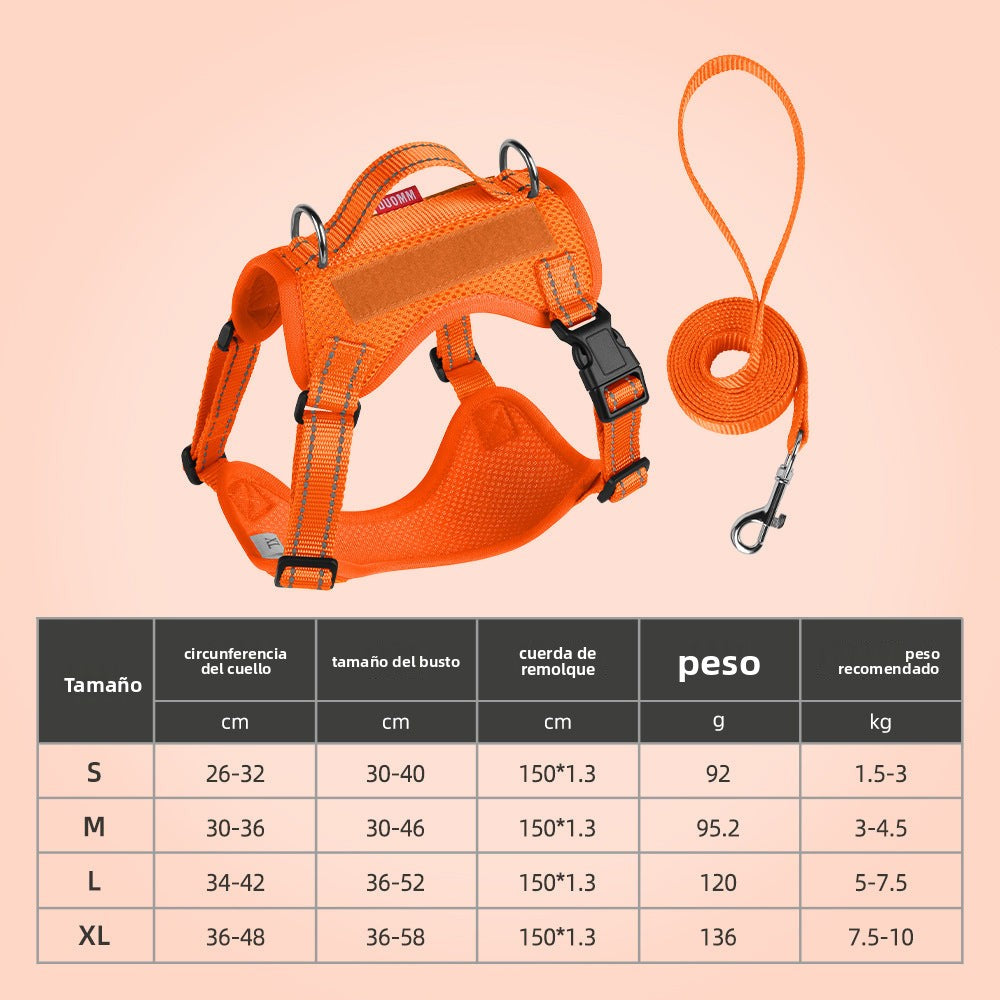 Arnés para Mascotas con Manija de Carga y Correa Incluida – Disponible en Varias Tallas