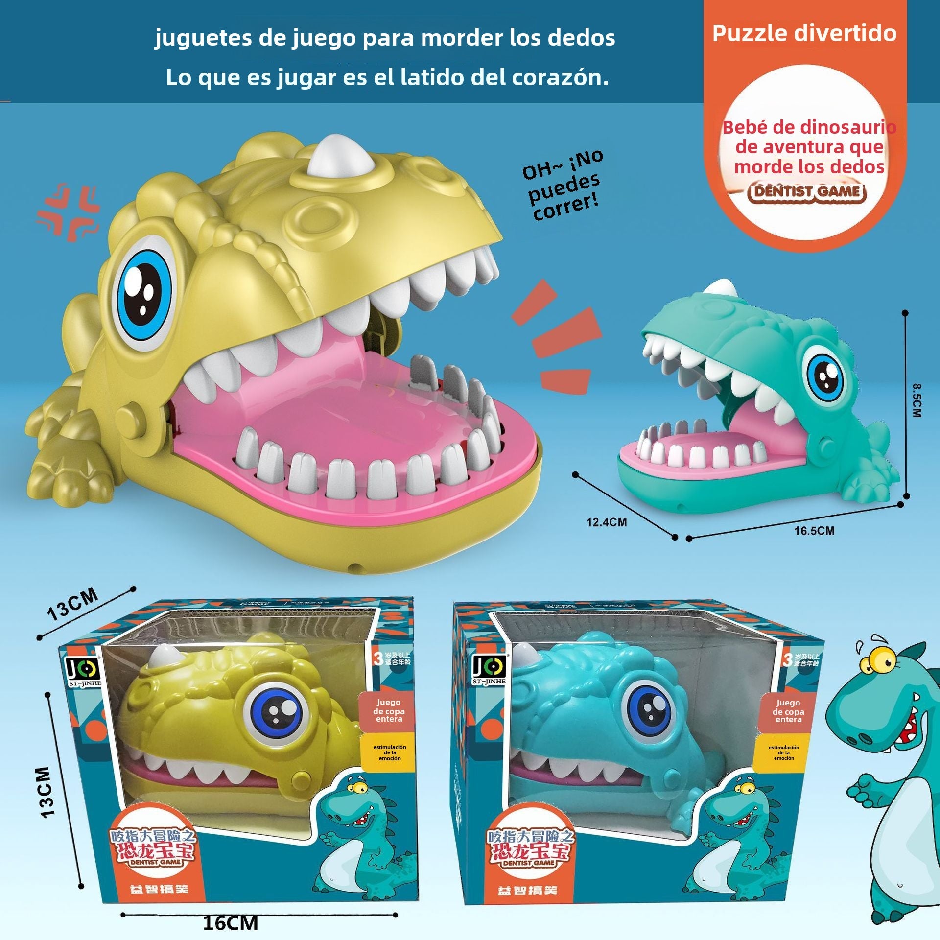 Juguete de cocodrilo mordedor: juguete de tiburón mordedor, dinosaurio juguete de broma para niños y padres, regalo divertido