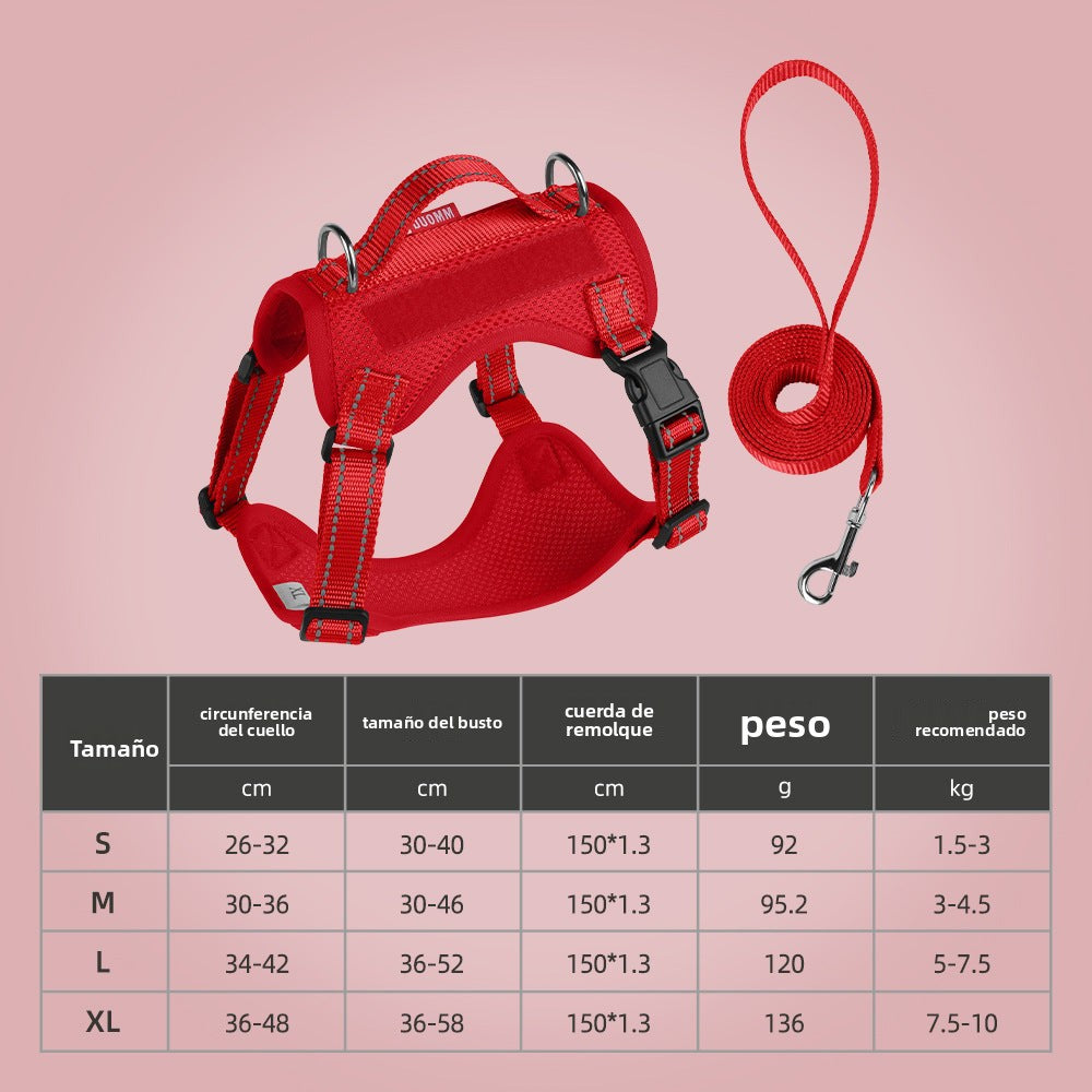 Arnés para Mascotas con Manija de Carga y Correa Incluida – Disponible en Varias Tallas