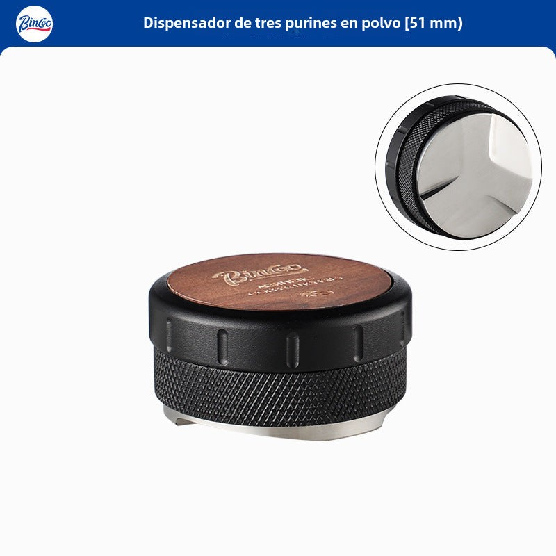 Kit de Prensado de Café Italiano Bincoo: Base de Madera de Nogal y Tamiz para Espresso