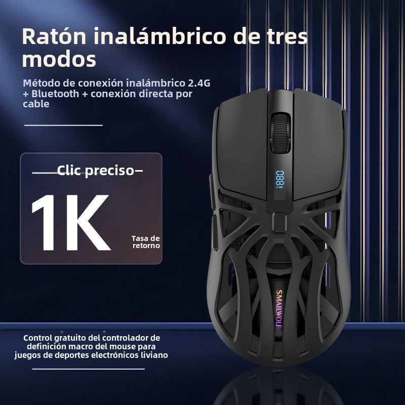 Ratón SMAILWOLF RS8: Bluetooth, inalámbrico, tres modos, ligero, ideal para gaming y oficina