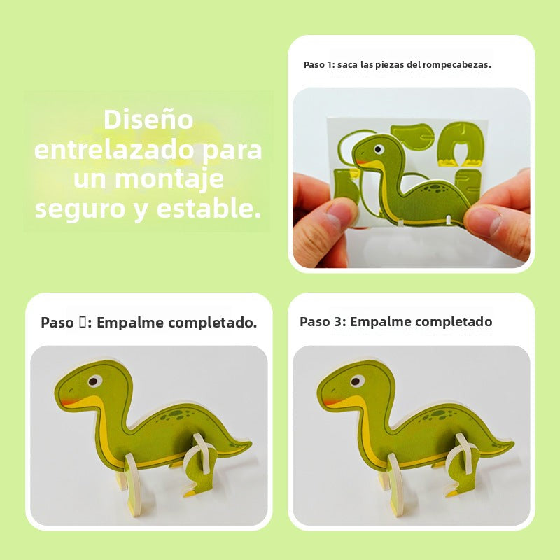 Rompecabezas 3D para Niños – Animales, Dinosaurios, Insectos y Aviones DIY