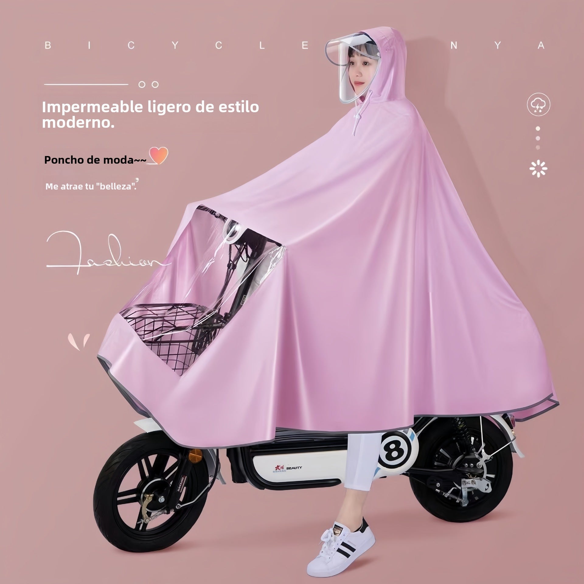 Impermeable para Bicicleta Eléctrica o Motocicleta a Prueba de Lluvia y Viento