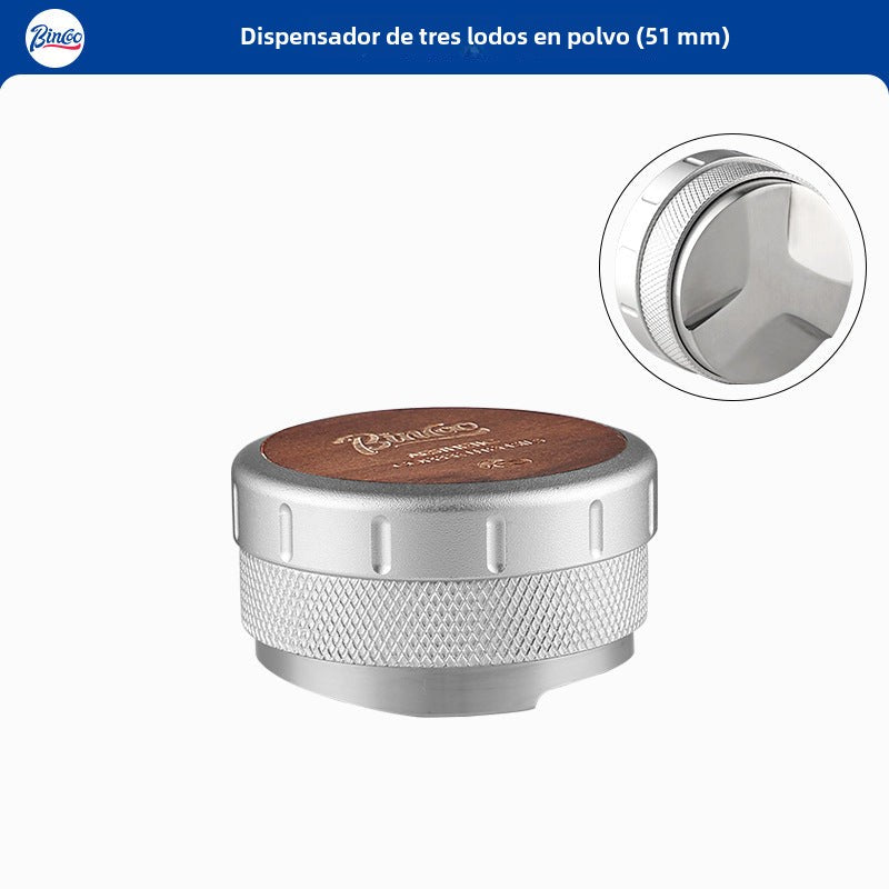 Kit de Prensado de Café Italiano Bincoo: Base de Madera de Nogal y Tamiz para Espresso