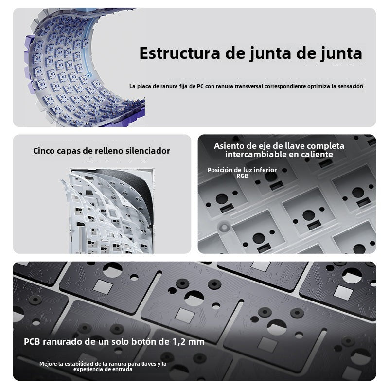 Teclado mecánico inalámbrico AK820pro: Bluetooth, tres modos, personalizable, 75% de tamaño, hot-swappable, diseño gasket, retroiluminado para juegos