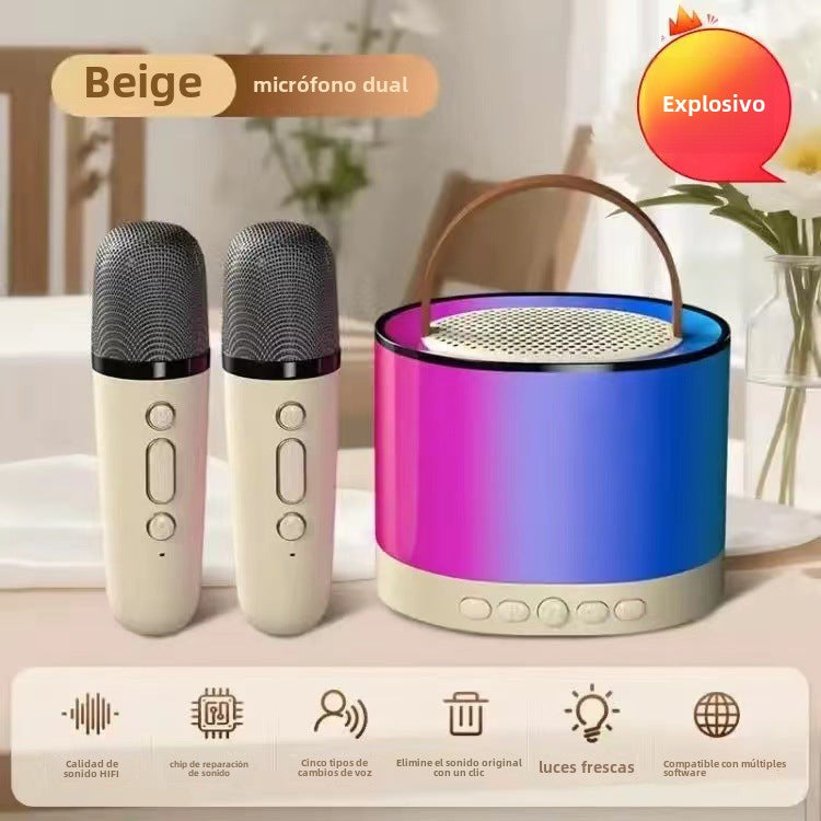 Altavoz Bluetooth Y1 con Micrófono: Sistema de Sonido Inalambrico para Karaoke en Casa