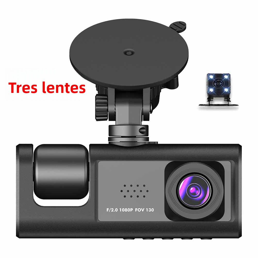New 3-Lens Car Dash Camera with 1080P HD Recording and WiFi